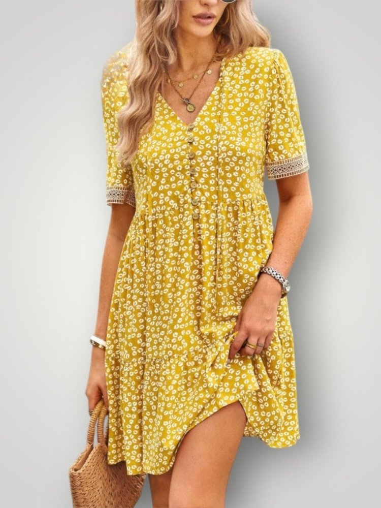 Damenkleid mit Blütenmuster und eleganter Passform