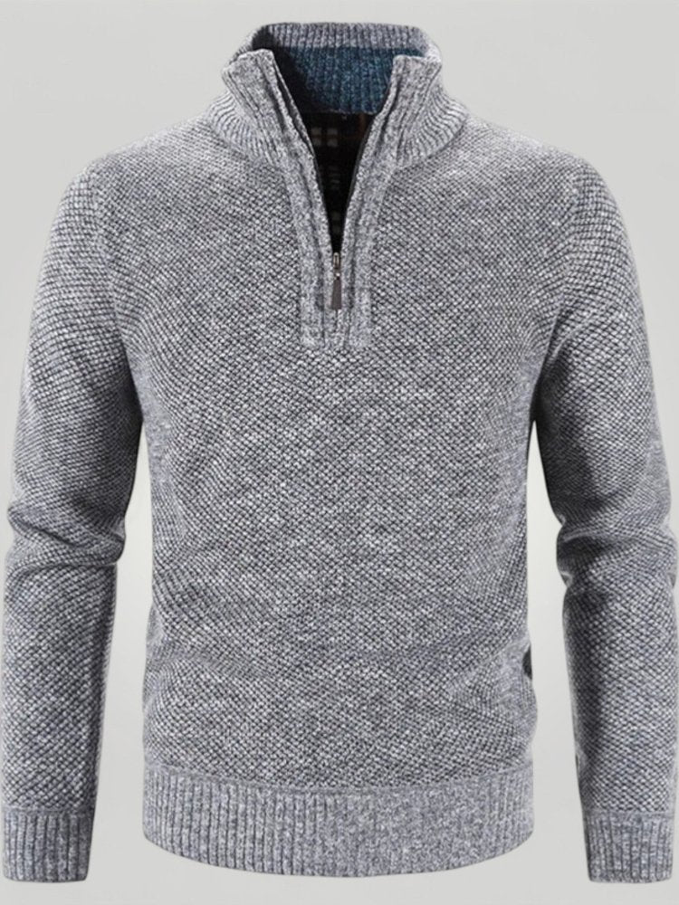 Dicker Pullover mit Reißverschluss