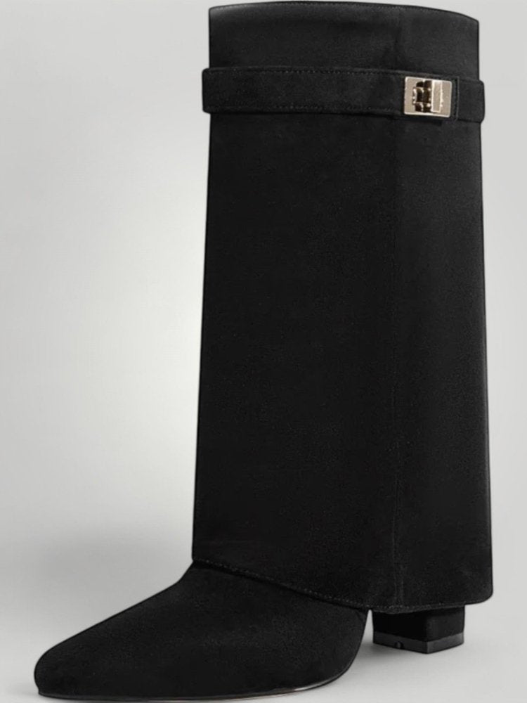 Elegante Kniehohe Stiefel mit Hohem Absatz