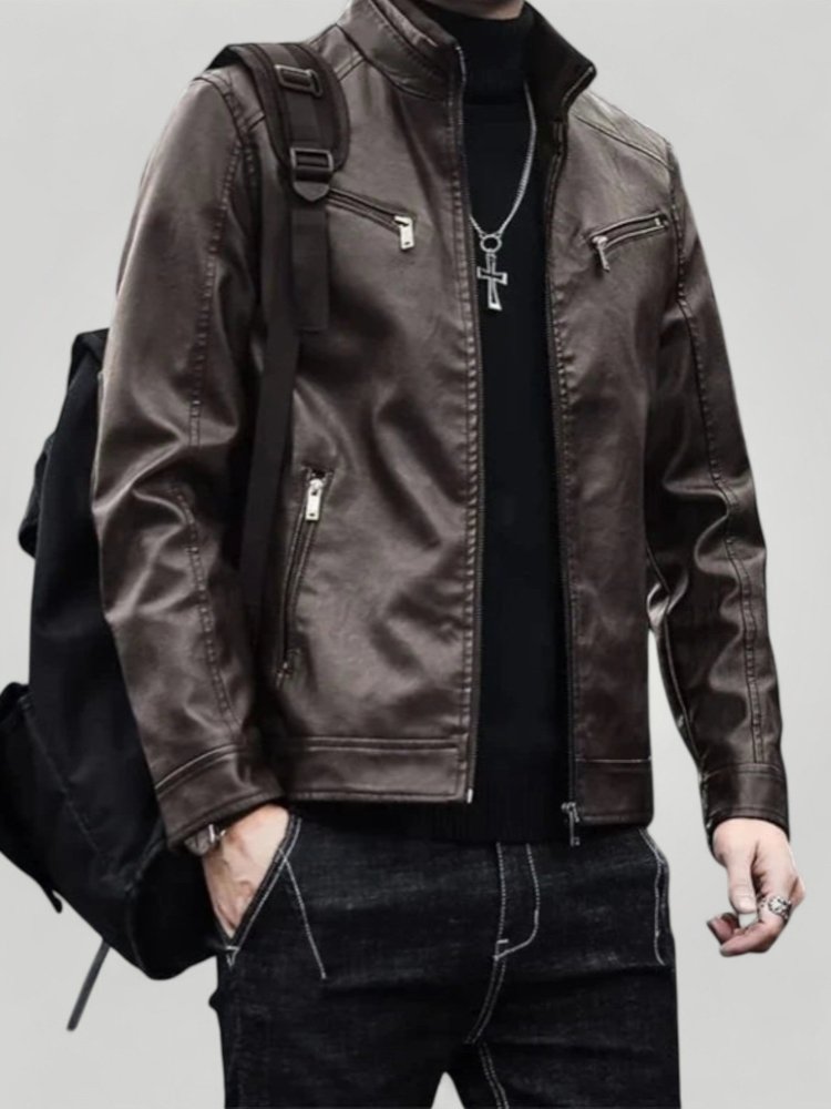 Elegante Slim Fit Herren Lederjacke für Stil