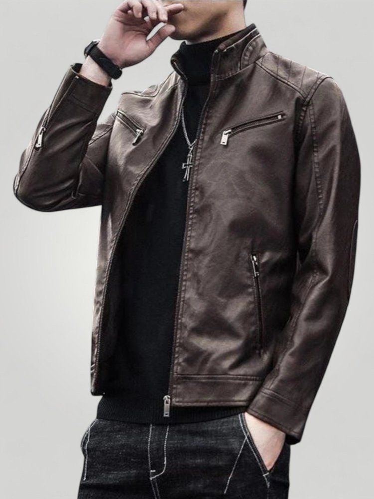 Elegante Slim Fit Herren Lederjacke für Stil
