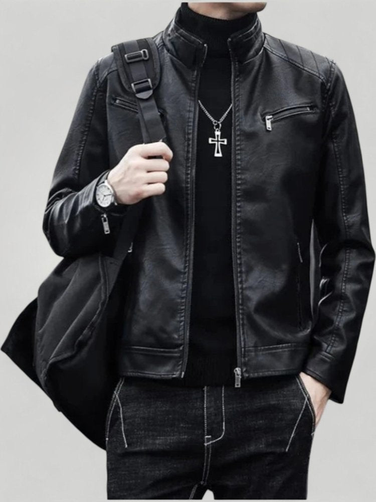 Elegante Slim Fit Herren Lederjacke für Stil