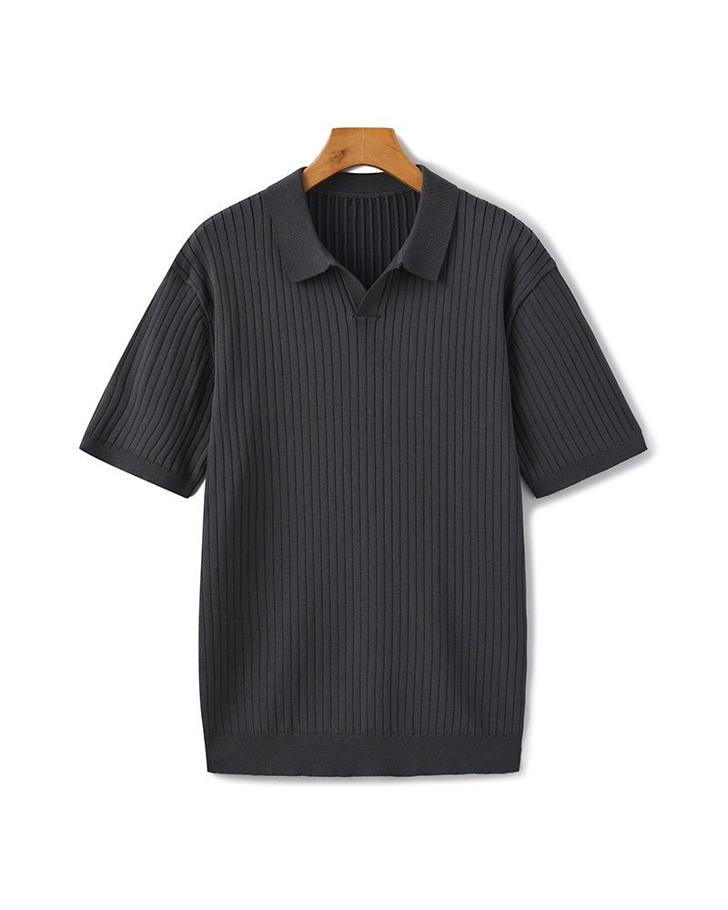 Premium Ribbed Knit Polo